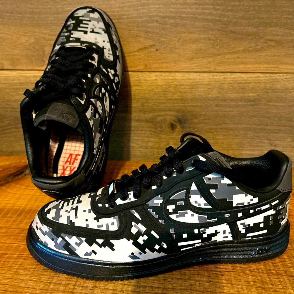 Nike lunar force one and digital camo, highly sought after